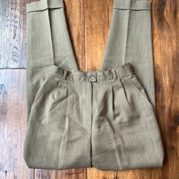 TALBOTS COLLECTION. SIZE 4. DARK BROWN TWEED, WOOL DRESS PANTS. - Picture 7 of 8